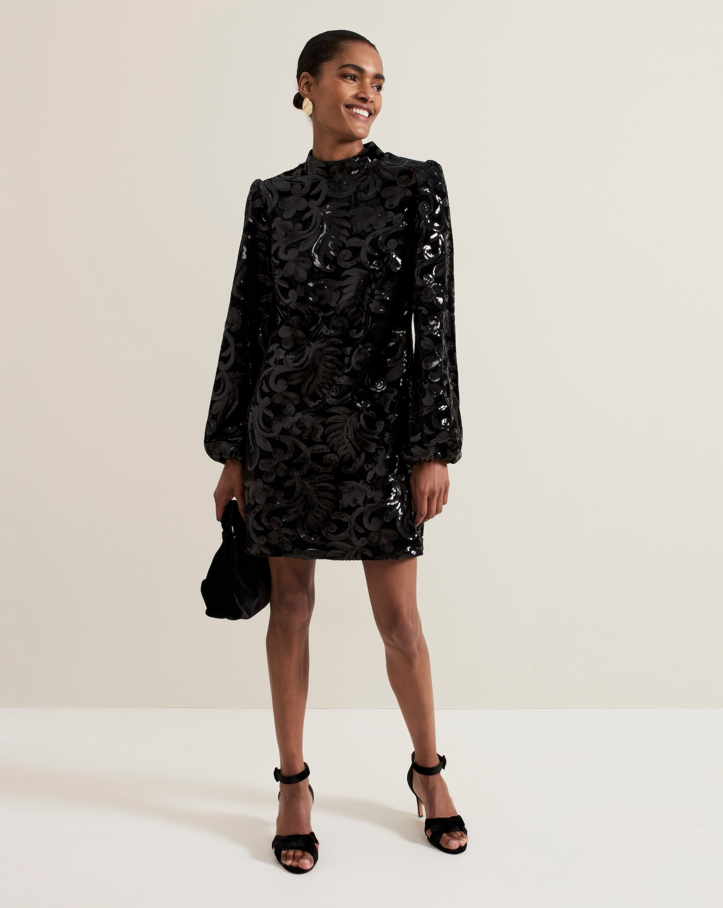 Phase Eight Sequin Velvet Shift Dress Oxendales