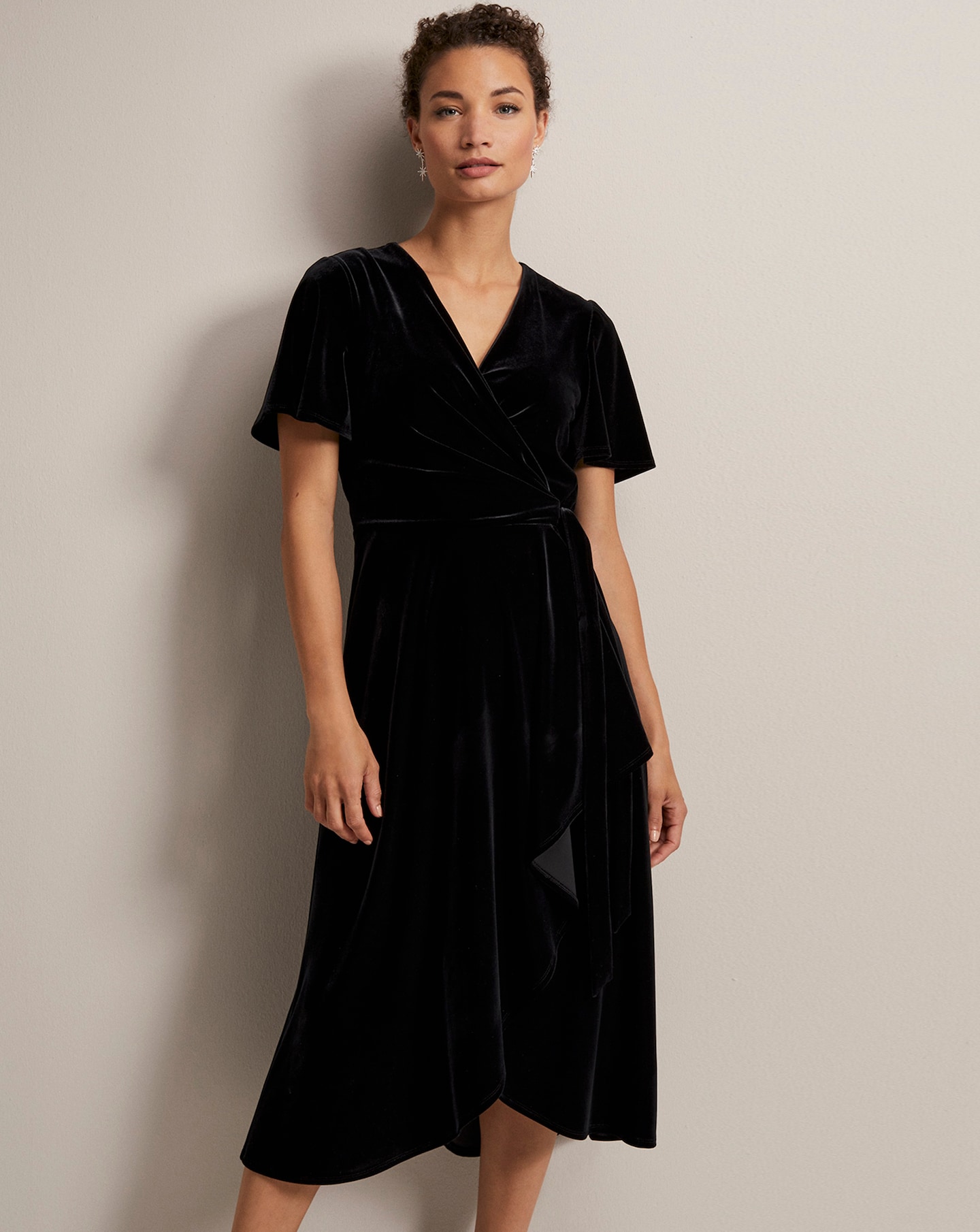 Missguided velvet wrap clearance dress