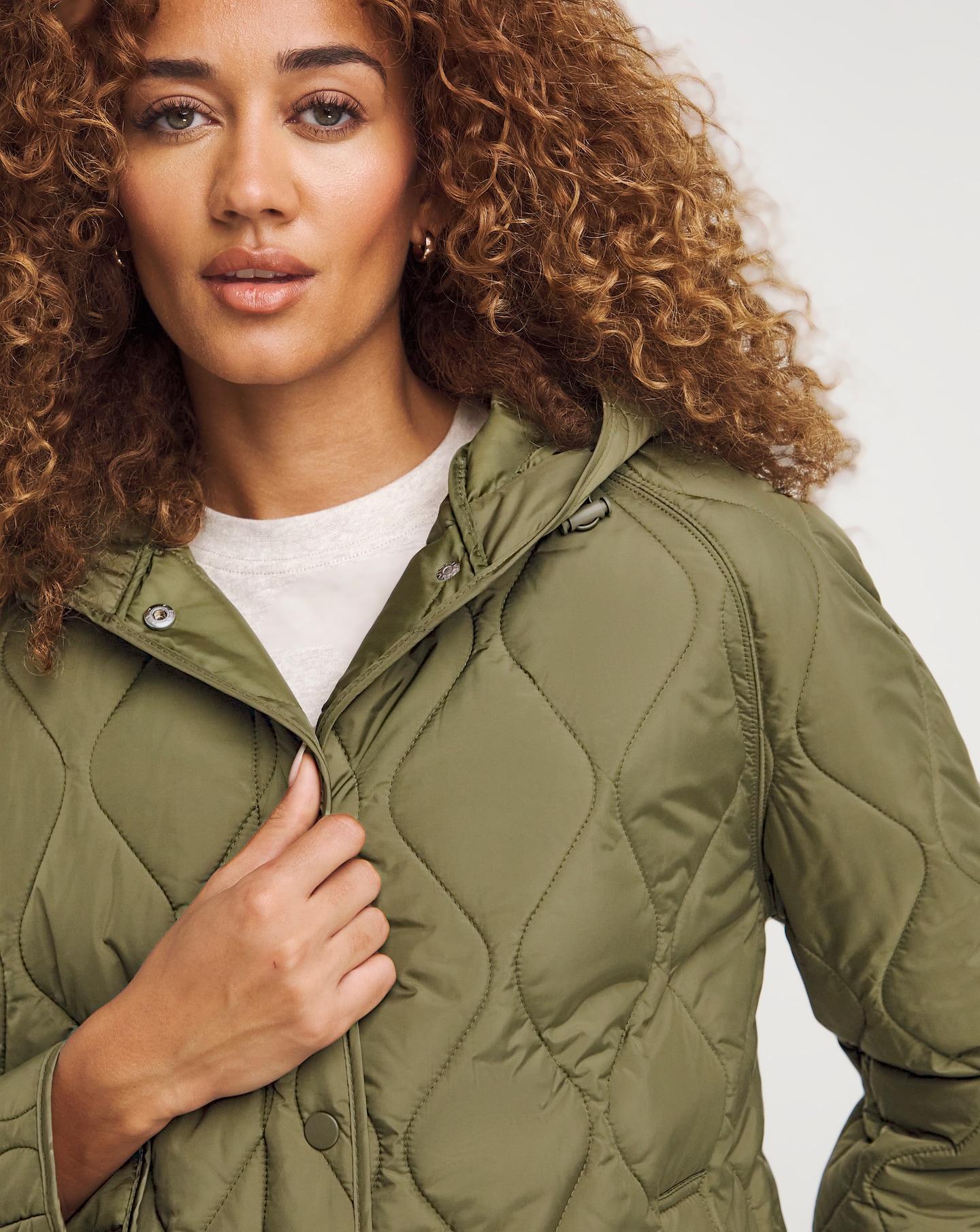 Womens hooded sale quilted jacket