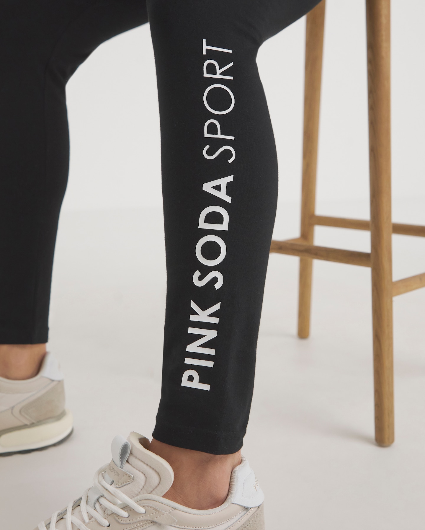 Pink soda shop grey leggings