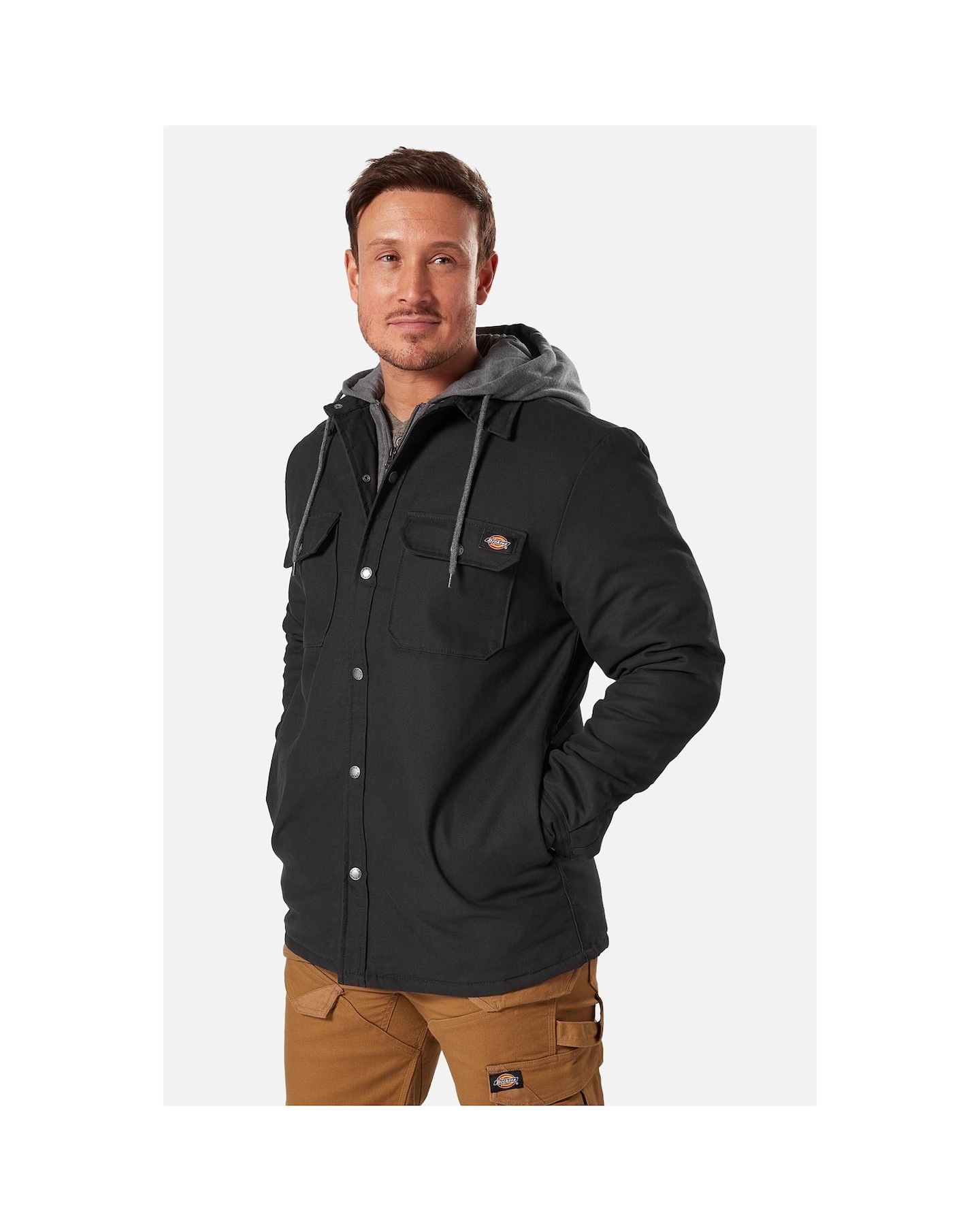 Dickies men's canvas discount hooded shirt jacket