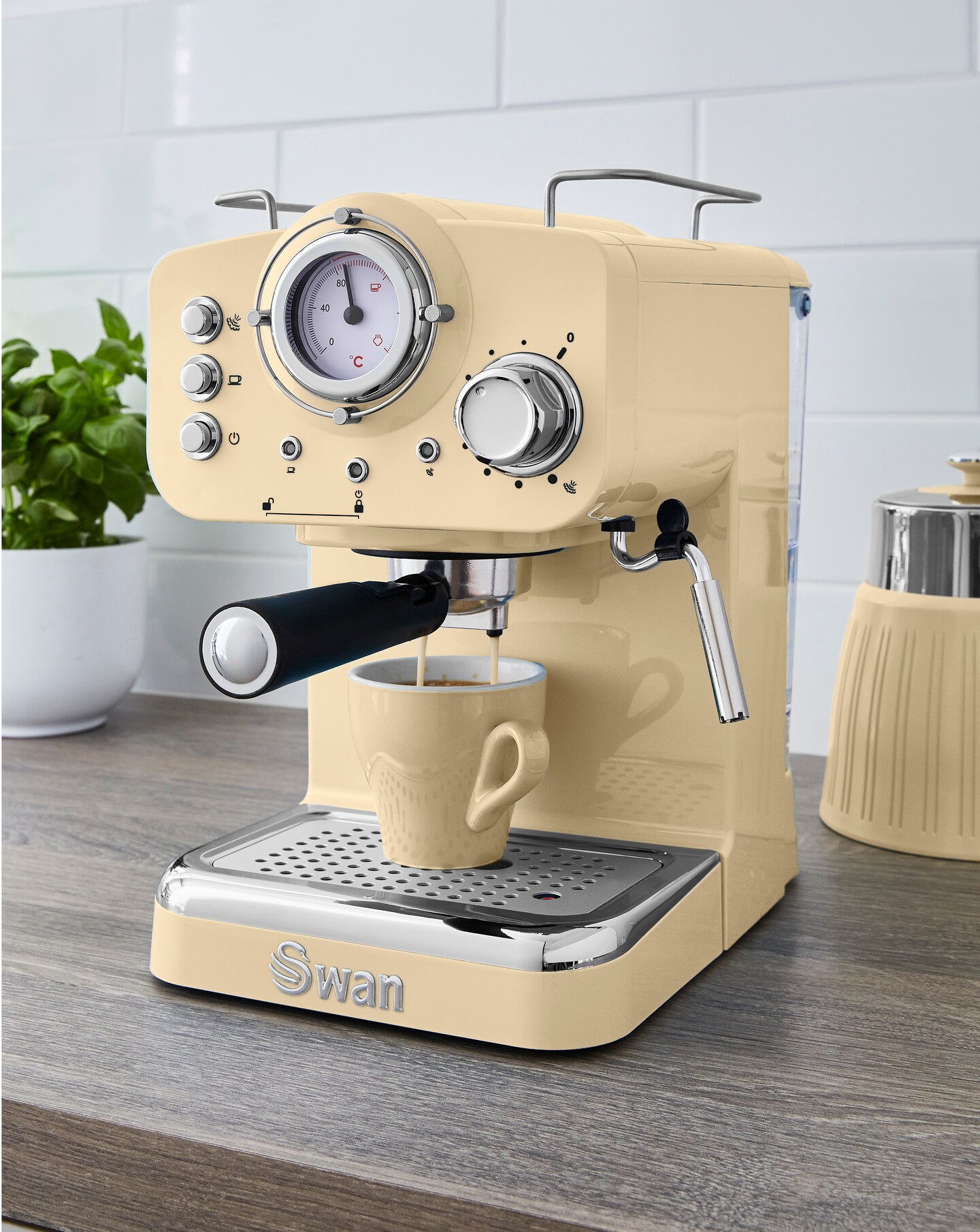 Swan retro coffee machine cream new arrivals