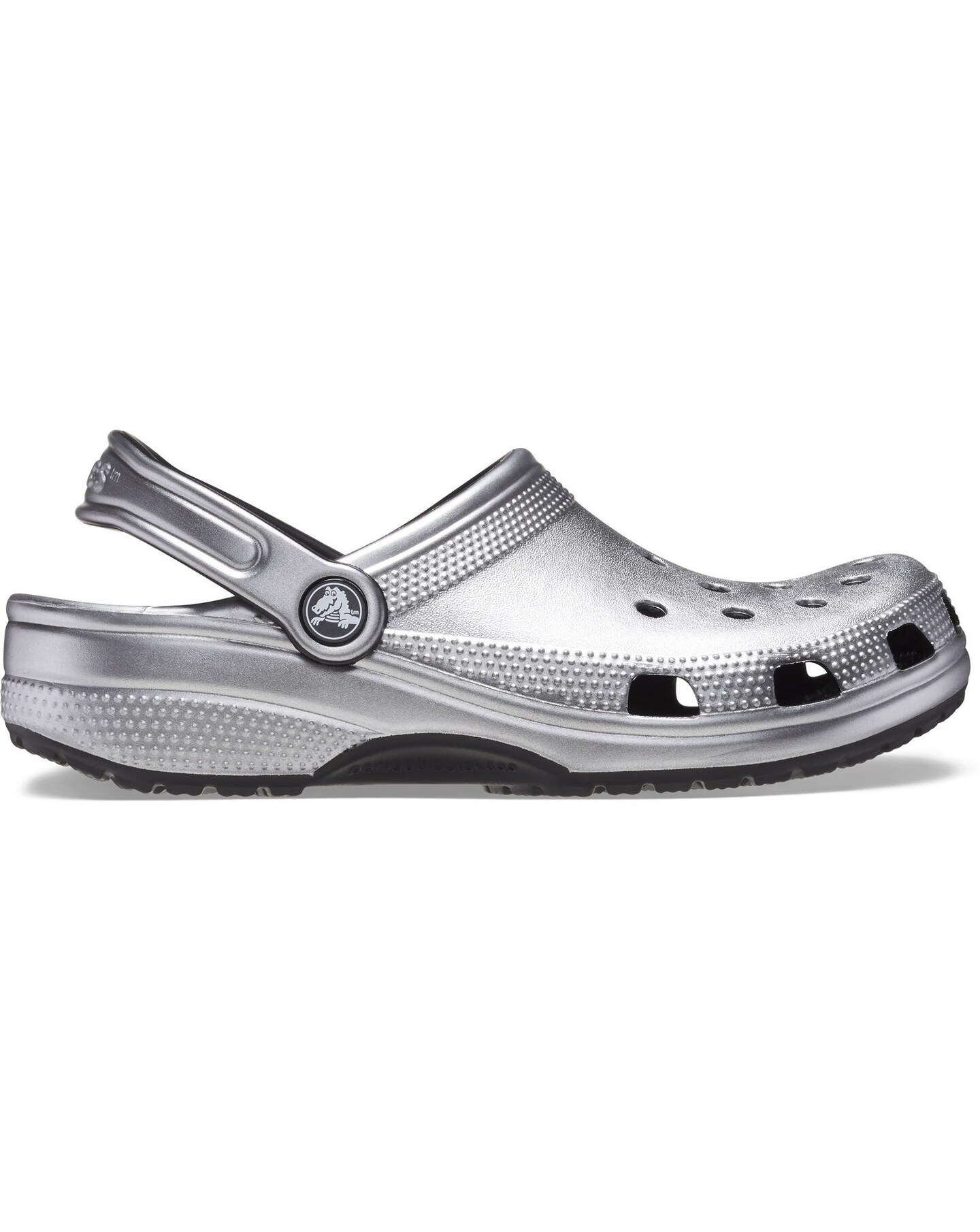 Black metallic crocs new arrivals