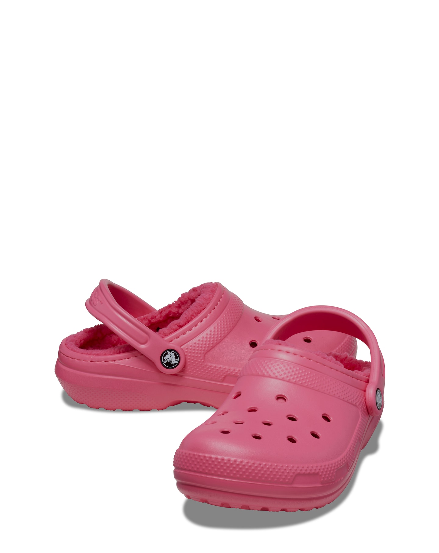 Pink lined online crocs