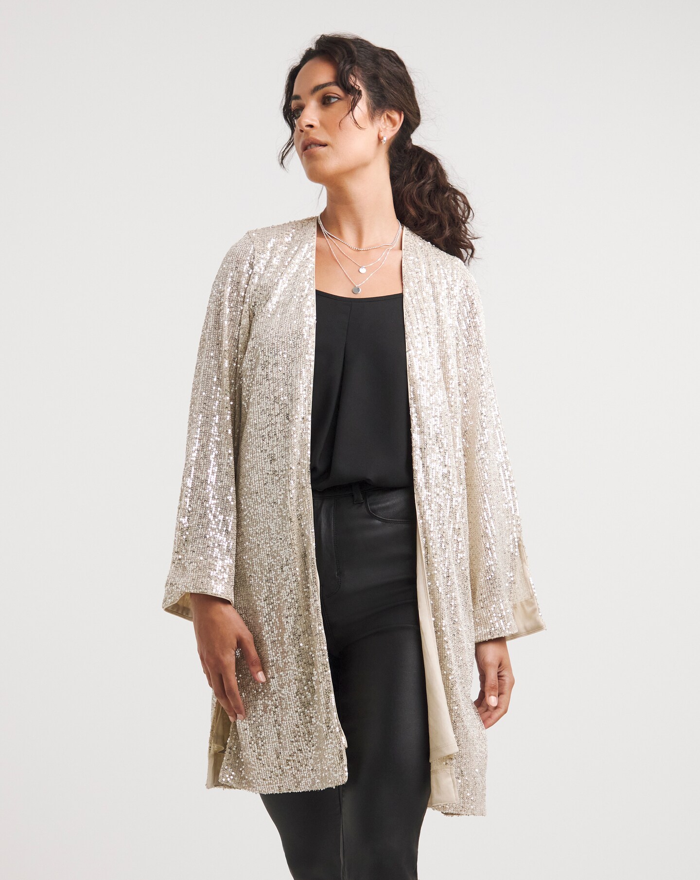 Sequin shop maxi cardigan